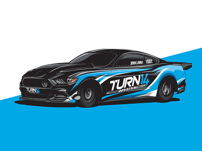 John Urist x Turn 14 Mustang automotive car ford ford mustang muscle car mustang race car vector