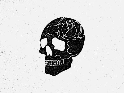 Rose Skull blackwork bold dark design graphic design hand drawn illustration rose skull tattoo texture