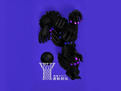 3D Handz II 3d aesthetics ball basket black hands render rendering