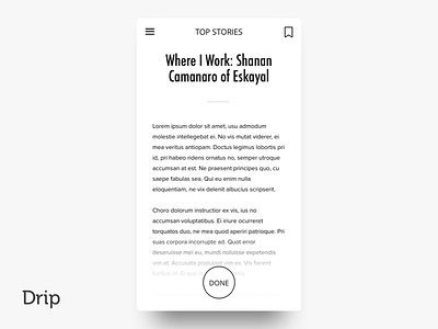 Drip | iOS clean design ios iphone mobile san francisco text ui