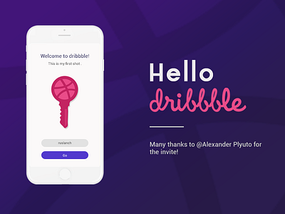 Hello Dribbble debut first shot hello icon invite ui