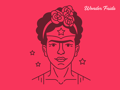 Wonder Frida brush hero characters color frida kahlo hero illustration paint painter