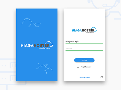 Splash - Hosting App android app design hosting login material register server sign in splash ui ux
