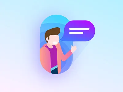 Testimonial illustration gradient illustration oval series testimonial