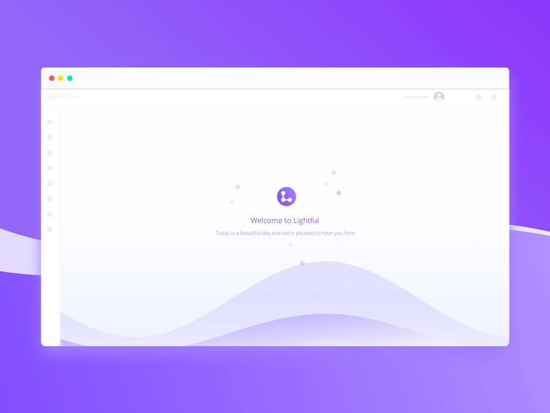 Lightful Platform Load Screen animation design flat fluid gooey gradient lightful liquid mockup purple ui ux