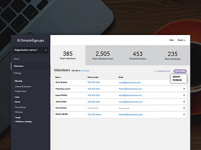 Volunteer Management - SimpleSignups management volunteer