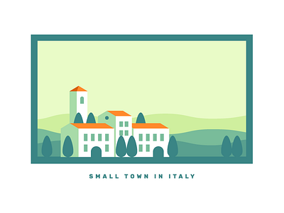 Italy Updated buildings church city illustration italy town tuscany