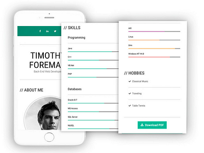 Simpleness - CV Resume Template bootstrap cv resume sass template web design