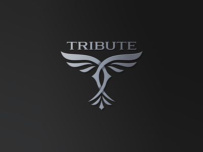 Tribute logo tribute. monogram typo wings