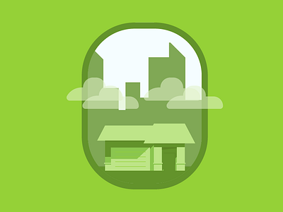 Green House - minus - Gases city clouds design greenhouse horizon house icon illustration system