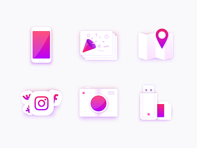 Icons app camera celebration icon icon design icons instagram map photo smartphone social networks usb