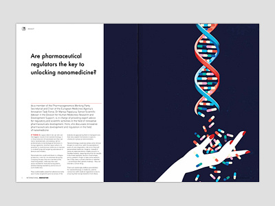 Personalised medicine illustration and spread design inspiration editorial design editorial illustration graphic design illustration science illustration