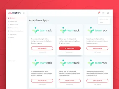 Dashboard design card clean dashboard minimalist product ui ux web white