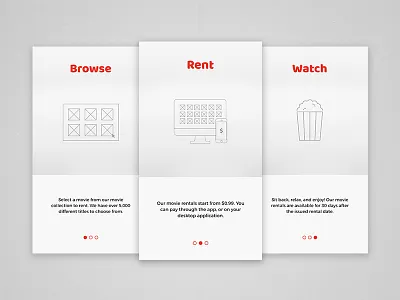 Onboarding // 023 app design dailyui movie rental onboarding ui ux