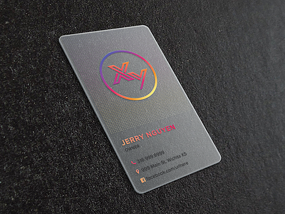 Business Card Option 3 business card clear plastic transparent wichita xy