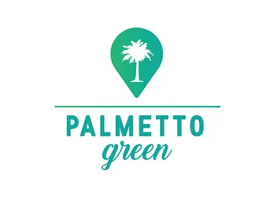 Palmetto Green botanical branding green icon location logo tree trees. palmetto