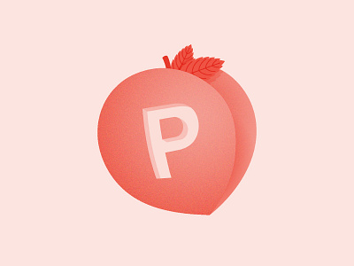 P / 36 Days Of Type 36daysoftype dropcap fruit illustration letter lettering p peach type typography