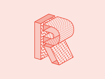 R / 36 Days Of Type 36daysoftype 3d dropcap illustration letter lettering pattern r type typography