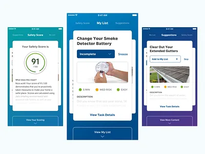 Mobile Home Safety App home ios mobile navigation safety ui