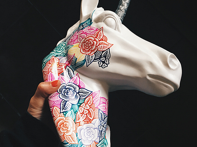Rainbow colour drawing illustration ink pen rainbow sharpie unicorn