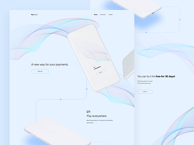 Paymobile aplication app concept design landing landing page page product site web webdesign