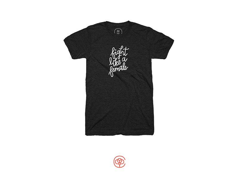 Fight Like a Female cottonbureau female hand lettering handmade lettering screenprint sharpie t shirt type