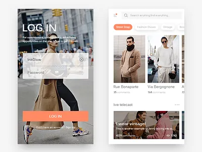 Street Snap app home login snap street ui