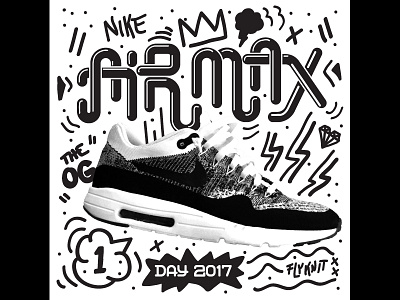 AirMax Day 2017 air black graffiti illustration image lettering line max nike shoes sneaker street art