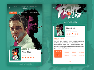 #003_Movie cinema fight club green movie ui100day