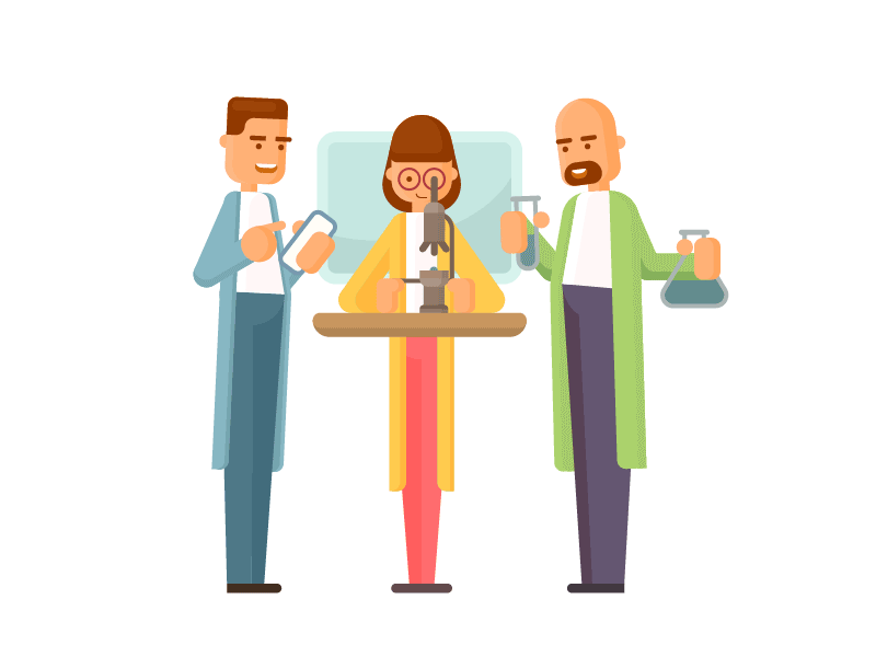 Science Lab analysis animation character design gif illustration lab microscope science scientist study