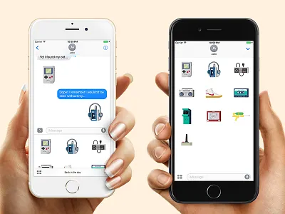 Sticker Pack - Back In The Day arcade boombox gameboy imessage nike nintendo radio sneaker sticker pack supersoaker walkman
