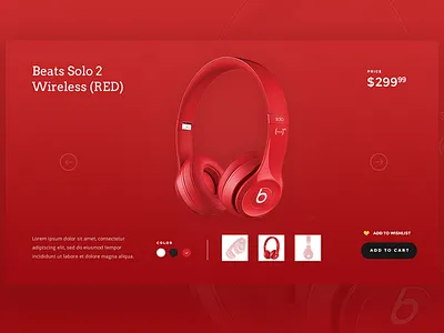 Beats Product Card beats card daily design dre material product red studio ui