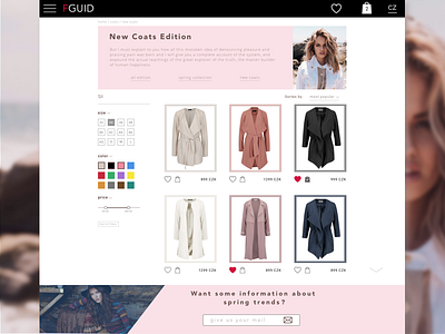 Product page for online store catalog concept ecommerce experience fashion gallery shop store ui ux web website