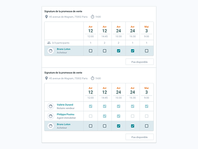 Meeting survey appointment calendar card card design design doodle event frenchtech meet meeting product product design real estate rendez vous survey ui ui design ux ux design