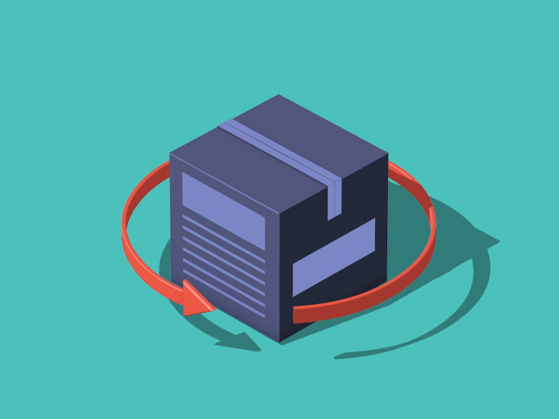 Trade arrows box isometric mail