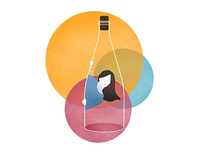 Bottle bottle character circles illustration texture wine