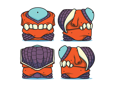 Toy design turnarpund cubes illustration monsters toys