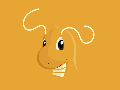 Dragonite dragon dragonite flat illustration orange pokemon pokemongo vector