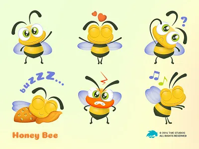 Honey Bee bee honey illustrator stickers