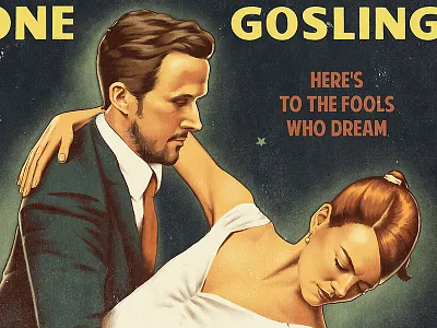 La La Land illustration la la land poster retro vintage