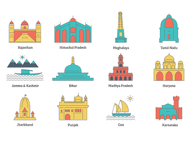 State Icons exploration icons illustration states