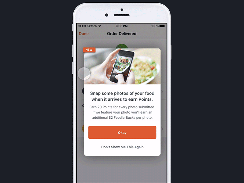 User Submitted Photos in Food Deliver App (Rough Concept) deliver food photos submitted ugc user