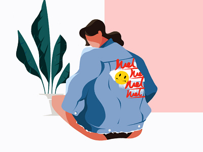 Spring color fashion illust plump retro spring