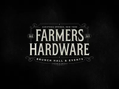 Farmers Hardware badge branding fh food logo retro type typography vintage