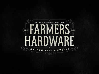 Farmers Hardware badge branding fh food logo retro type typography vintage