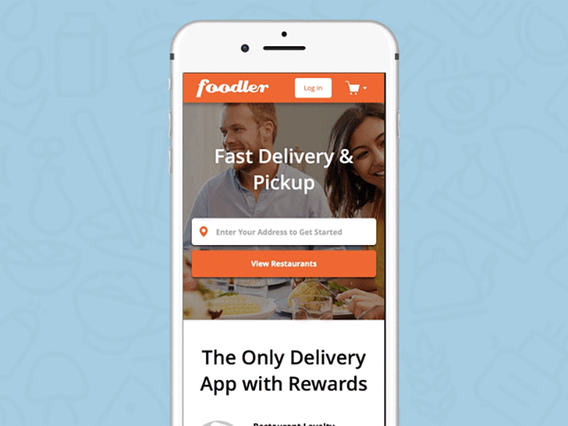 Refresh of Food Delivery Home Page delivery food landing mobile page