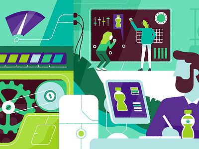 Lab characters computers data graph illustration lab laboratory patswerk scientist tech vector