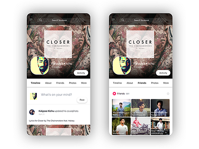 Facebook Mobile Ui Redesign appdesign concepts facebook kalypsodesigns minimal redesign sketchapp ui ux