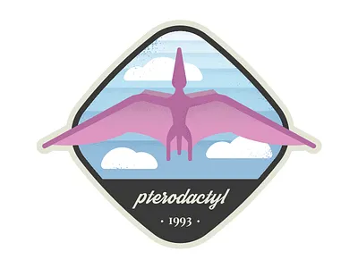 Pterodactyl Power Patch badge dinosaur film illustration logo mighty morphin power rangers mmpr movie patch power rangers tv vector