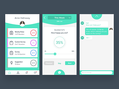 Survey Employee Apps app employee ios mobile survey ui ux weekly